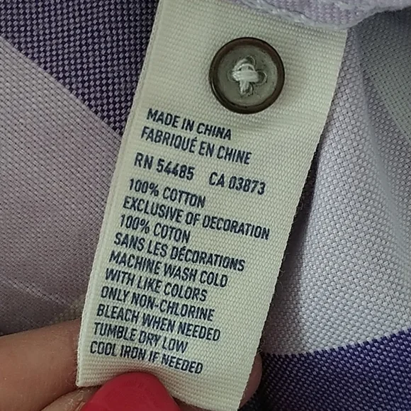 American Eagle Outfitters Classic Purple Plaid Button Front Shirt 8 - Picture 13 of 13